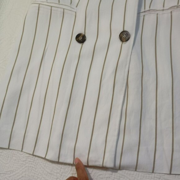 Bershka White & Black Striped Sleeveless Blazer Dress Womens S Midi - Picture 11 of 14